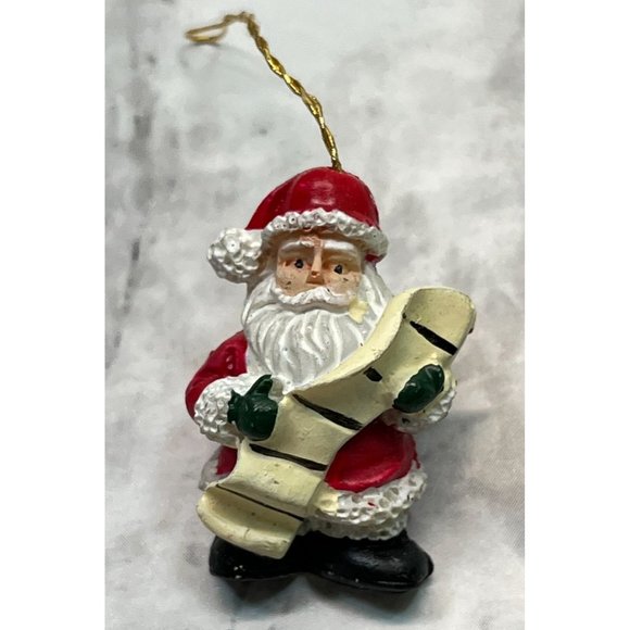Vintage Santa Mini Christmas Ornament Pin Checking Naughty Nice List - Picture 6 of 6